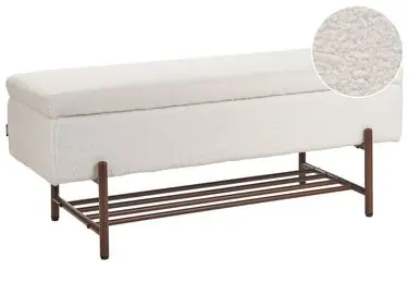 Shoe Bench VAIL Boucle Off-White with Storage