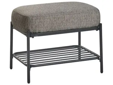 Shoe Bench TRUCKEE Fabric Black - Bedroom