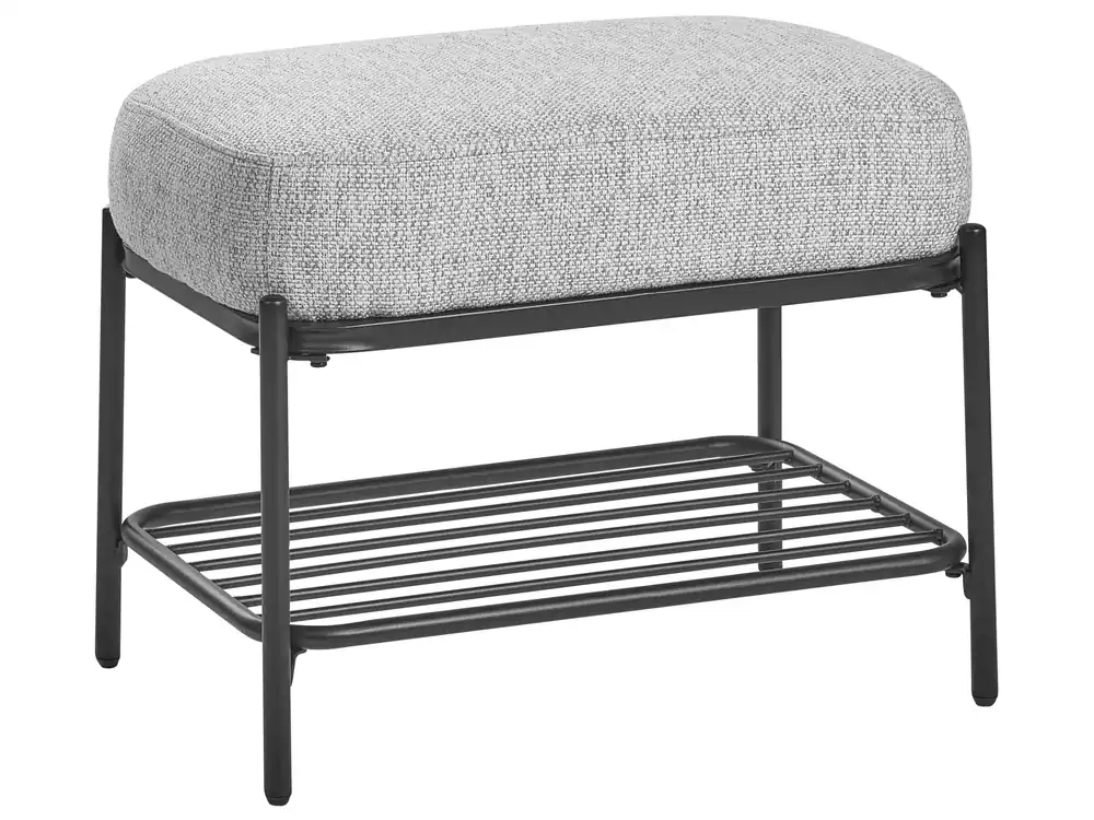 Shoe Bench TRUCKEE Fabric Grey - Bedroom