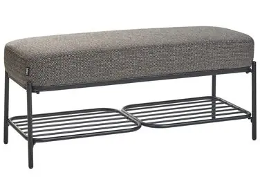 Shoe Bench TRUCKEE Fabric Black - Bedroom