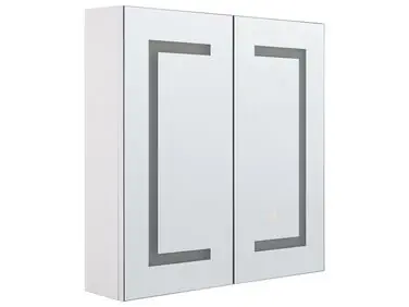 Armario con espejo de pared para baño LED MAZARREDO 60 cm 60 cm Blanco