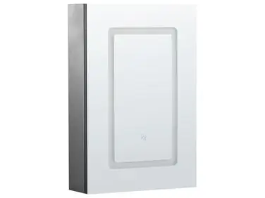 Armario con espejo de pared para baño LED CONDOR 40 cm 60 cm Negro