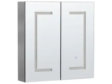 Armario con espejo de pared para baño LED MAZARREDO 60 cm 60 cm Negro