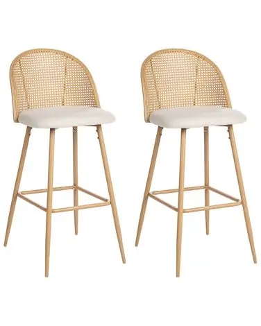 Conjunto de 2 sillas de bar CORNELL Metal Marrón claro - Comedor