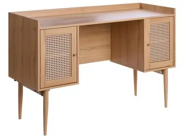 Home Office Desk RATANA Light Brown 130 cm 50 cm