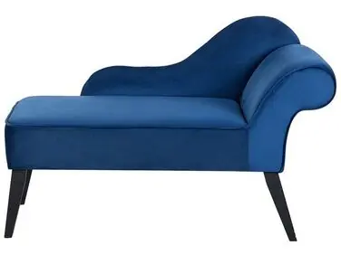 Chaise longue de terciopelo azul derecho BIARRITZ - Sala de estar