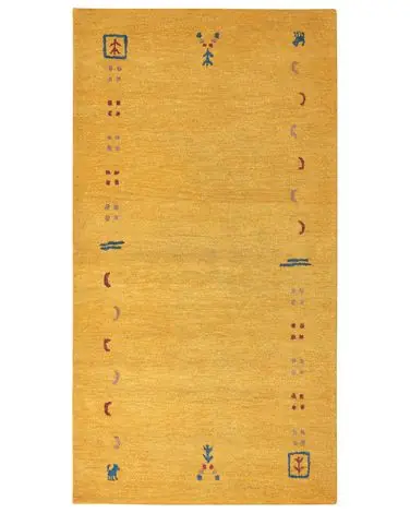 Alfombra gabbeh de lana multicolor 80 x 150 cm AKALAN - Sala de estar