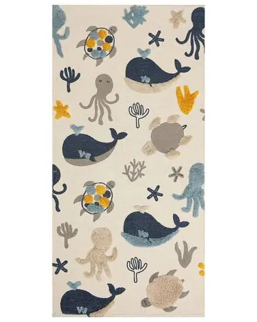Alfombra de algodón multicolor motivo animal 80 x 150 cm PORSEA - Sala de estar