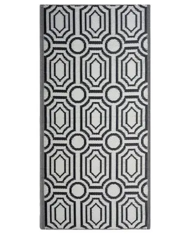 Alfombra de exterior BIDAR Negro 90 x 180 cm Reversible - Accesorios decorativos