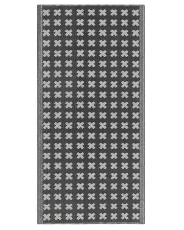 Alfombra de exterior ROHTAK Negro 90 x 180 cm - Accesorios decorativos