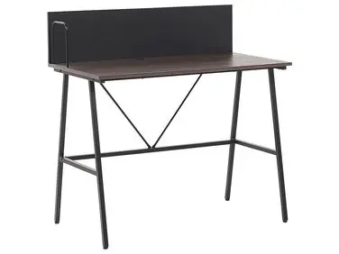 Home Office Desk HASTINGS Brown/ Black 100 cm 52 cm