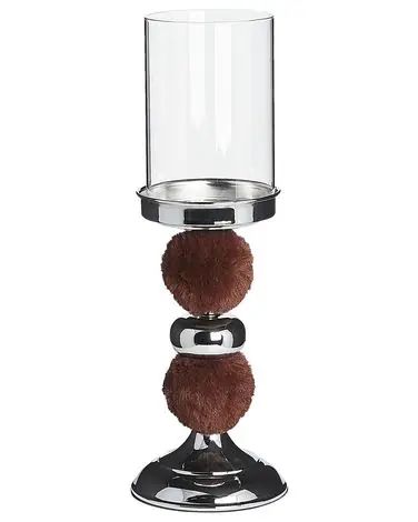 Candle Holder PADRE Glass 38 cm Brown - Home Accessories