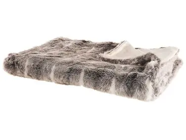 Manta TADDART Tela 180 x 220 cm Marrón - Accesorios decorativos