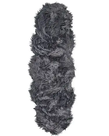 Alfombra de pelo sintético MAMUNGARI Gris oscuro 60 x 180 cm - Accesorios decorativos