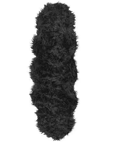 Alfombra de pelo sintético MAMUNGARI Negro 60 x 180 cm - Accesorios decorativos