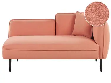 Chaise longue derecho CHEVANNES Bouclé Rosa melocotón - Sala de estar