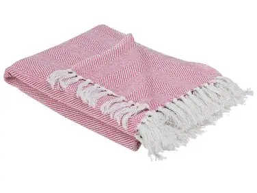 Manta TANGIER Algodón 130 x 160 cm Rosa - Accesorios decorativos