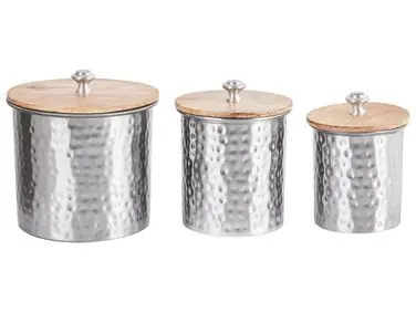 Recipiente ALEXANDRIA Metal Plateado - Accesorios decorativos