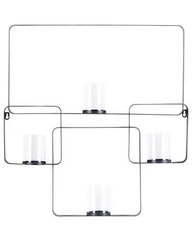 Wall Candle Holder PALAWAN Metal 65 cm Black - Home Accessories