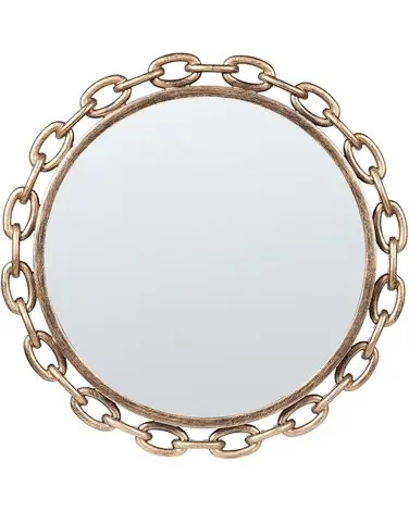 Wall Mirror YEBRA 46 cm 46 cm Gold - Home Accessories