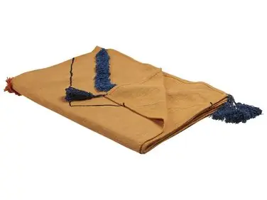 Manta SHIMLA Algodón 130 x 180 cm Naranja - Accesorios decorativos