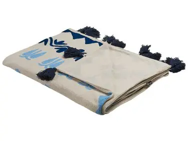 Blanket BHIND Cotton 130 x 180 cm Beige - Home Accessories