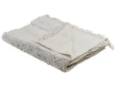 Blanket RAEBARELI Cotton 130 x 180 cm Light Beige - Home Accessories