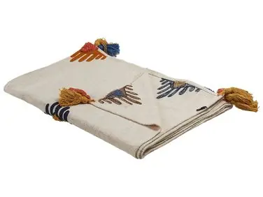 Blanket MUNGER Cotton 130 x 180 cm Beige - Home Accessories