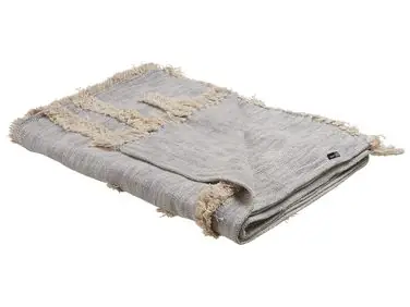 Blanket HOSPET Cotton 130 x 180 cm Grey - Home Accessories