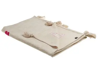 Blanket NANDYAL Cotton 130 x 180 cm Beige - Home Accessories