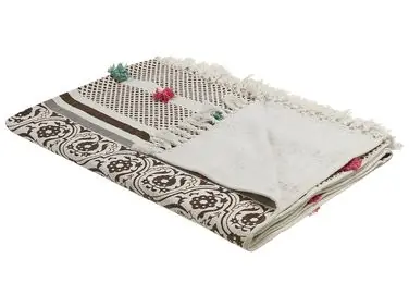 Blanket CHINSURAH Cotton 130 x 180 cm Brown - Home Accessories