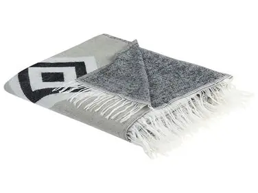 Blanket KATTIKE Fabric 130 x 170 cm Grey - Home Accessories