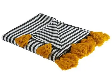 Blanket SUNWAL Fabric 130 x 170 cm Black/ White - Home Accessories