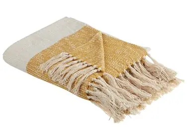 Manta SALME Tela 130 x 170 cm Beige - Accesorios decorativos