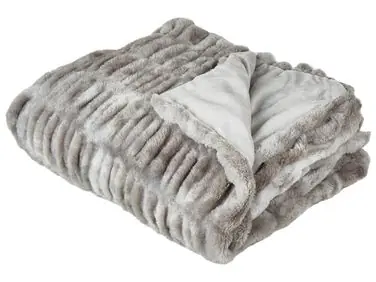 Bedspread MACODES Faux Fur 150 x 200 cm Grey - Home Accessories