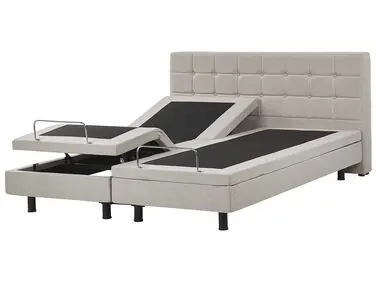 Adjustable Bed Fabric DUKE 180 x 200 cm (EU Super King) Beige - Bedroom