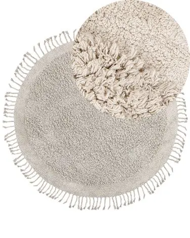 Alfombra BITLIS Beige claro ø 140 cm Algodón - Accesorios decorativos