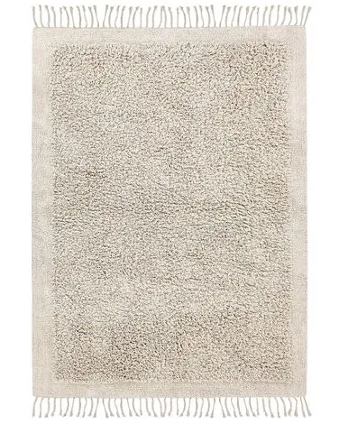 Alfombra BITLIS Beige claro 140 x 200 cm Algodón - Accesorios decorativos