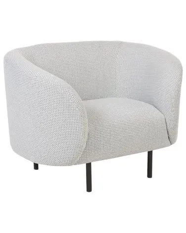 Armchair LOEN Fabric Black/ White - Living Room