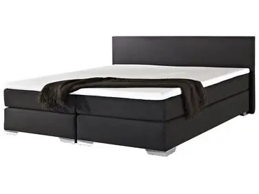 Cama continental Tela PRESIDENT 180 x 200 cm Negro - Dormitorio