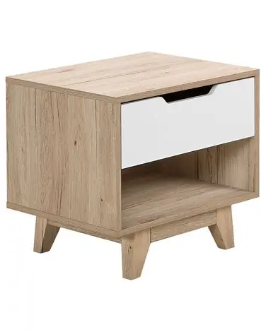 Mesita de noche 1 cajón SPENCER Blanco - Dormitorio