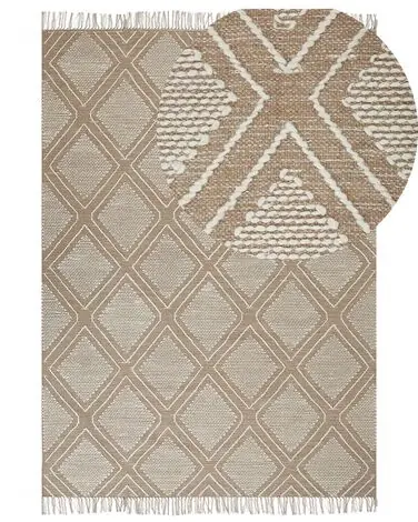 Alfombra KACEM Beige 160 x 230 cm Algodón - Accesorios decorativos