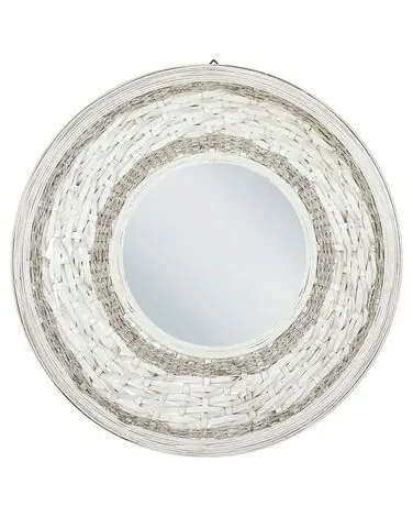 Espejo SOLEDAD 61 cm 61 cm Bambú Blanco - Accesorios decorativos