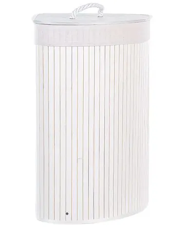 Cesto para la ropa sucia MATARA Bambú Blanco 57 L - Baño