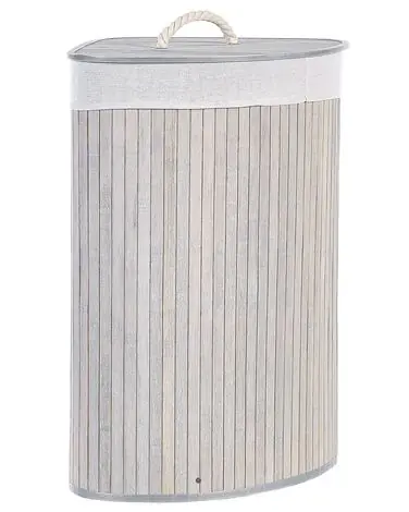 Cesto para la ropa sucia MATARA Bambú Gris claro 57 L - Baño