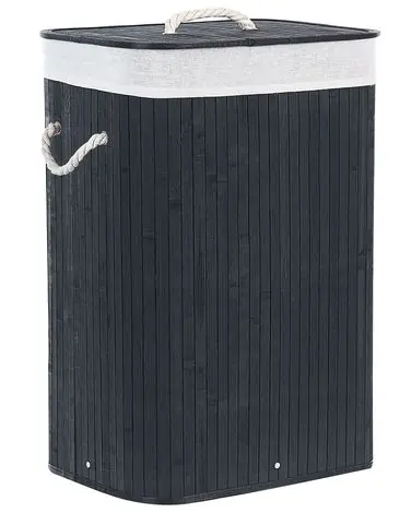 Cesto para la ropa sucia KOMARI Bambú Negro 72 L - Baño