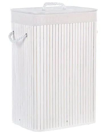 Cesto para la ropa sucia KOMARI Bambú Blanco 72 L - Baño