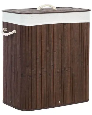 Cesto para la ropa sucia KANDY Bambú Marrón oscuro 72 L - Baño