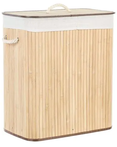 Cesto para la ropa sucia KANDY Bambú Marrón claro 100 L - Baño