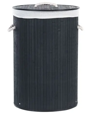 Cesto para la ropa sucia SANNAR Bambú Negro 75 L - Baño